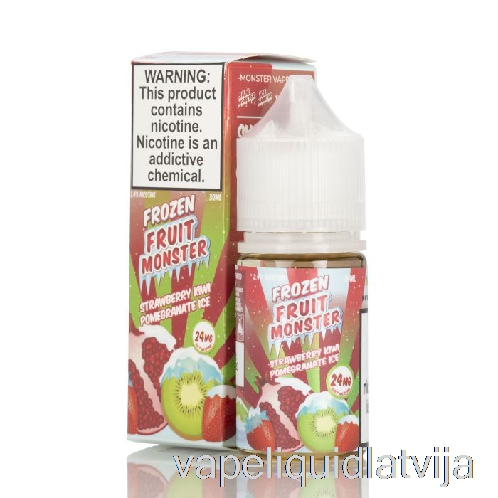 Ledus Zemeņu Kivi Granātābols - Saldēti Augļi Monstru Sāļi - 30ml 24mg Vape šķidrums